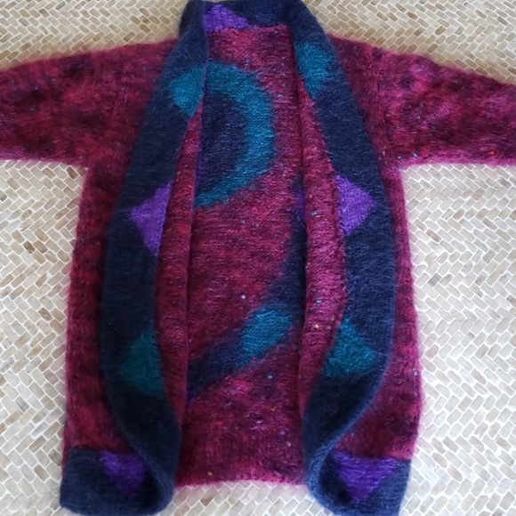 ๐ฅHP๐ฅVTG NWOT hand-knit Mohair coat, S/M red - Picture 7 of 8